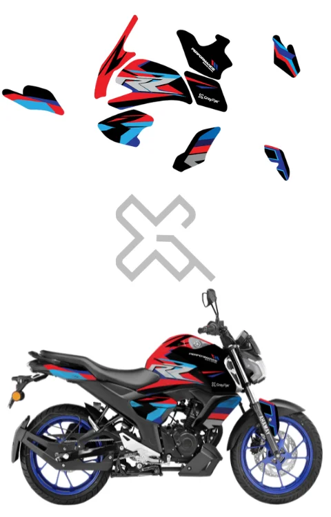 RR Edition Full Body Sticker Compatible with FZ-S V3/V4 | Sticker Compatible with FZ-S V3/V4 Made In Premium Gloss Vinyl With FPF (Fade Protection Film), Water Proof, Precut Sticker, Pack Of 1 Compatible with Both Side